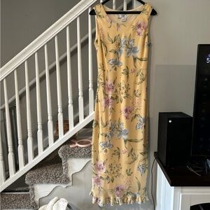 Floral Yellow Sleeveless Dress